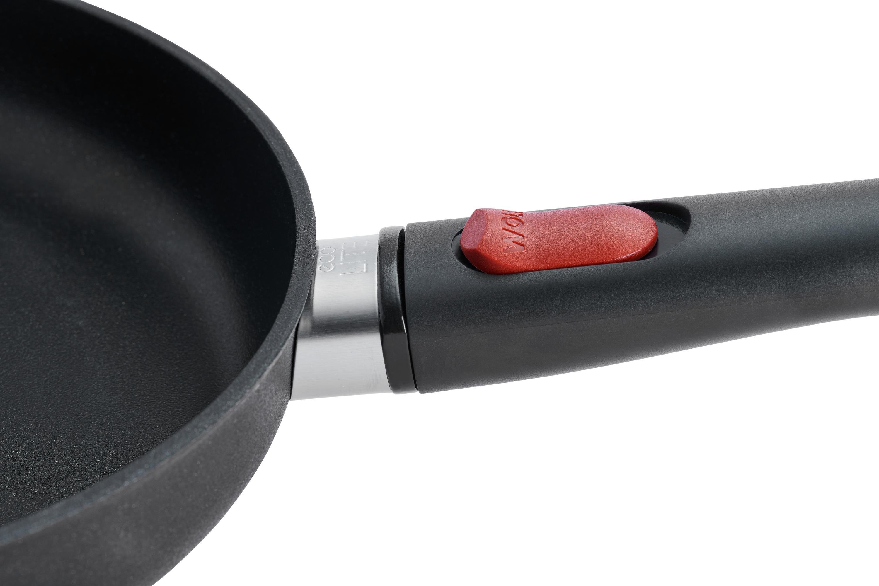 Eco Lite Flachpfanne Detailansicht | Stiel - Abnehmbar | Alle Herdarten inkl. Induktion | 28cm
