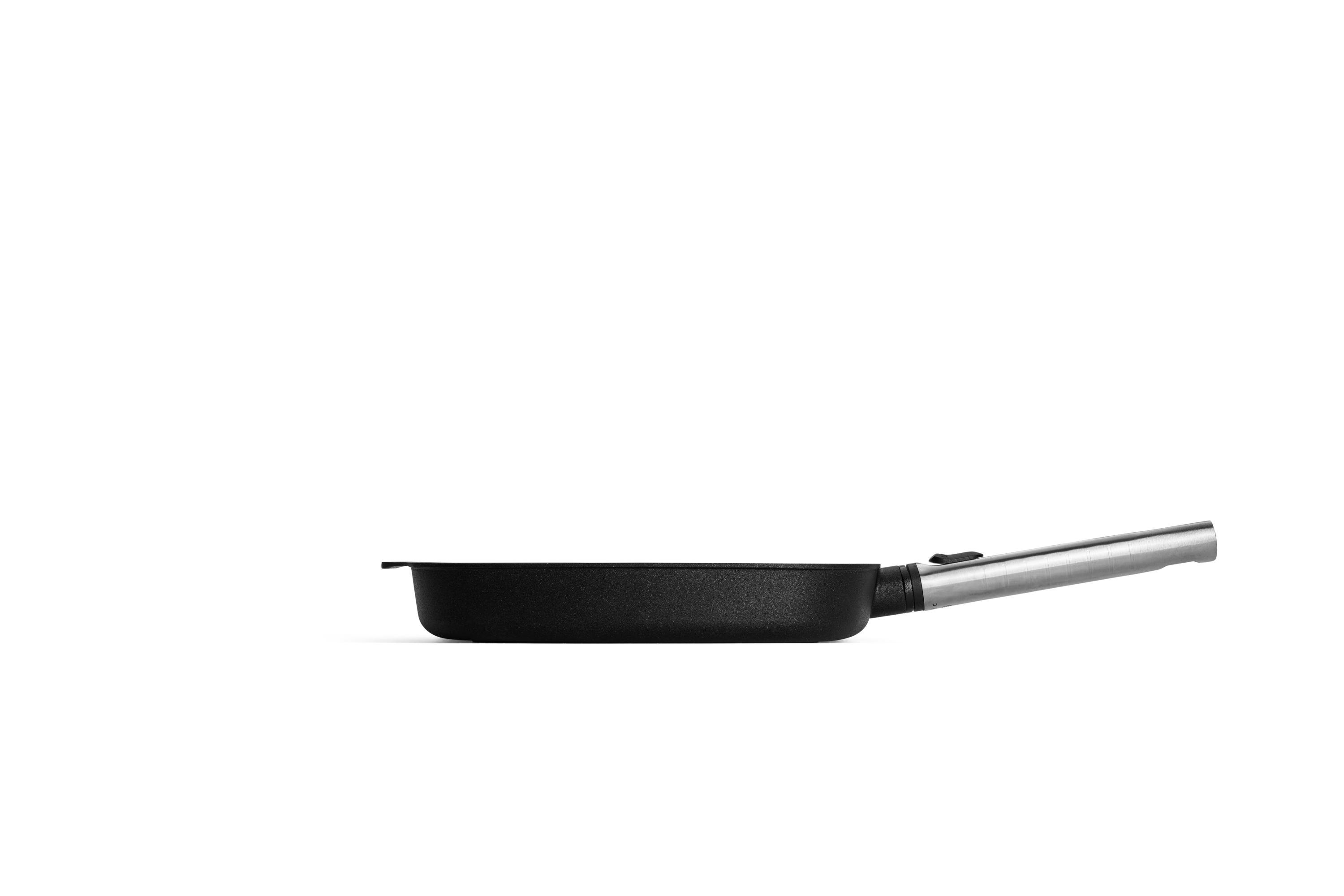 1628-1PLCI_Profile Logic XR Steakpfanne mit Steakmesserset Seitenansicht | Edelstahl - Abnehmbar | Alle Herdarten inkl. Induktion