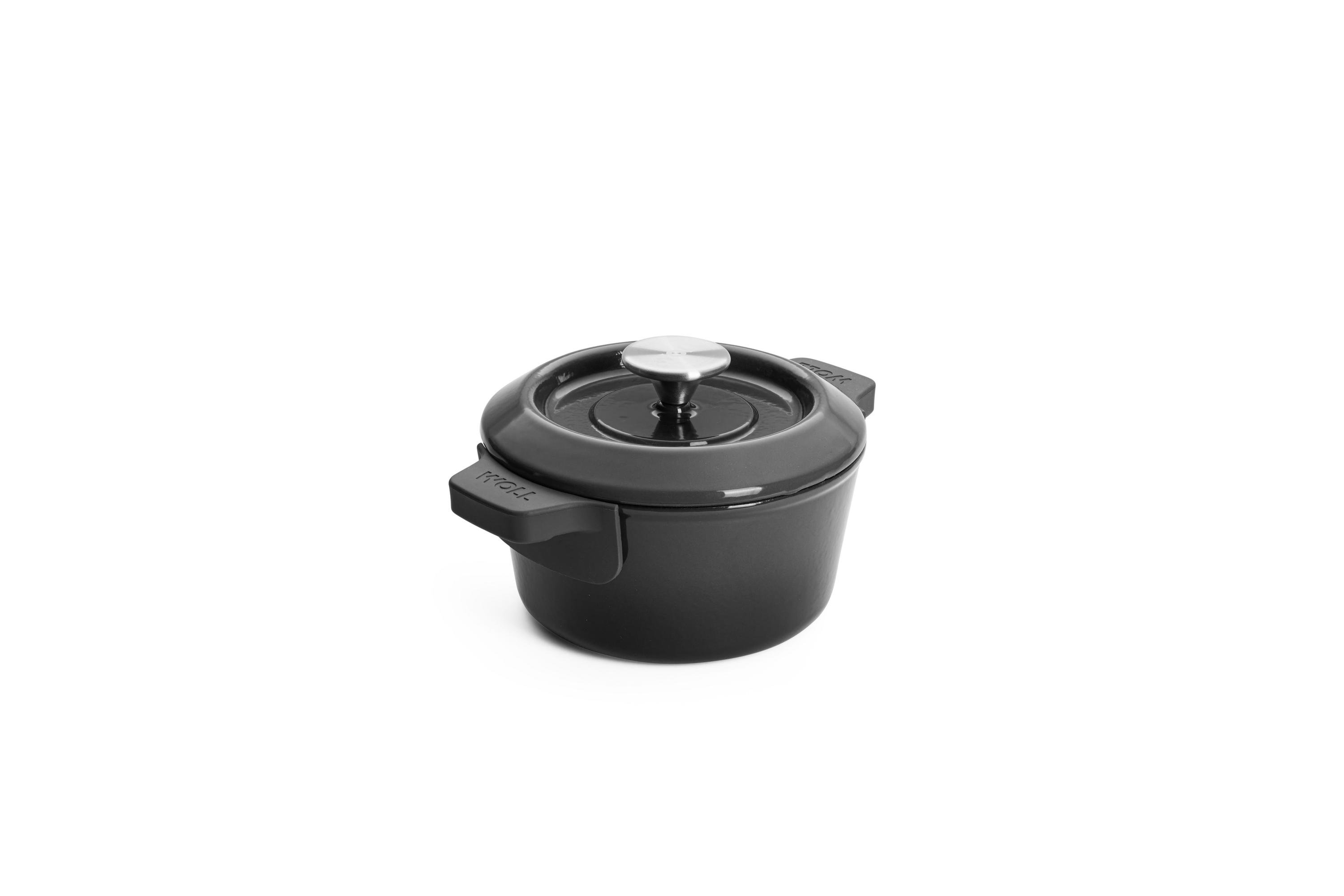 Iron Gusstopf mit Deckel | Carbon Grey | Alle Herdarten inkl. Induktion | 18cm
