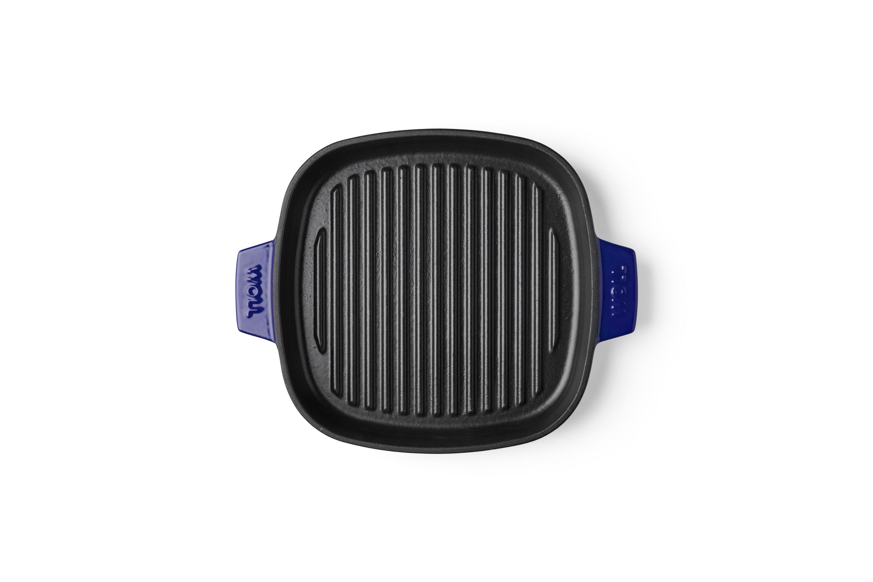 Iron Guss-Grillpfannen-Set mit Küchenzange, 24 x 24 cm Iron Guss-Grillpfannen-Set mit Küchenzange, 24 x 24 cm