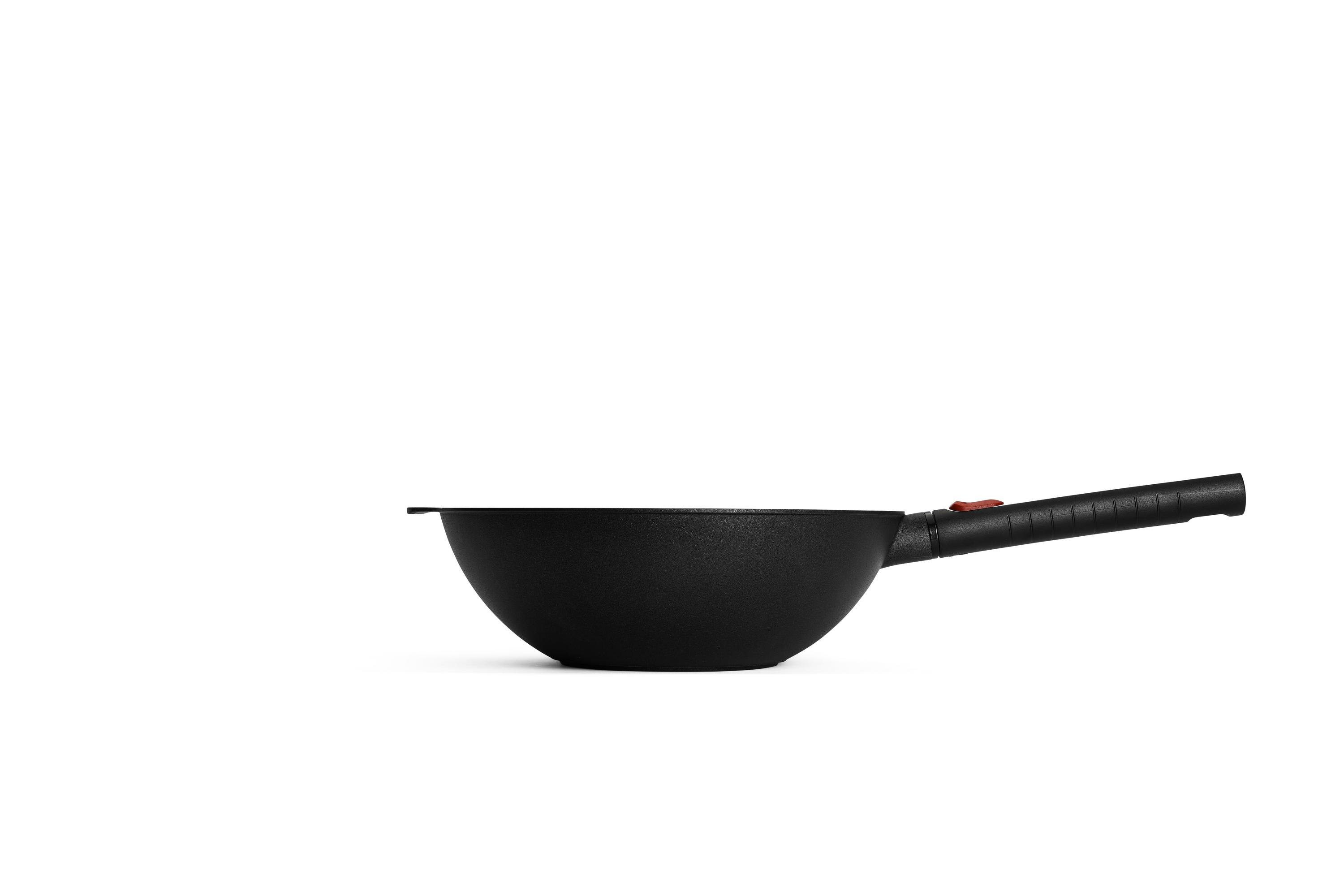 Logic XR Guss-Wok- und Rührpfanne Seitenansicht | Phenolik - Abnehmbar | Alle Herdarten inkl. Induktion | 28cm