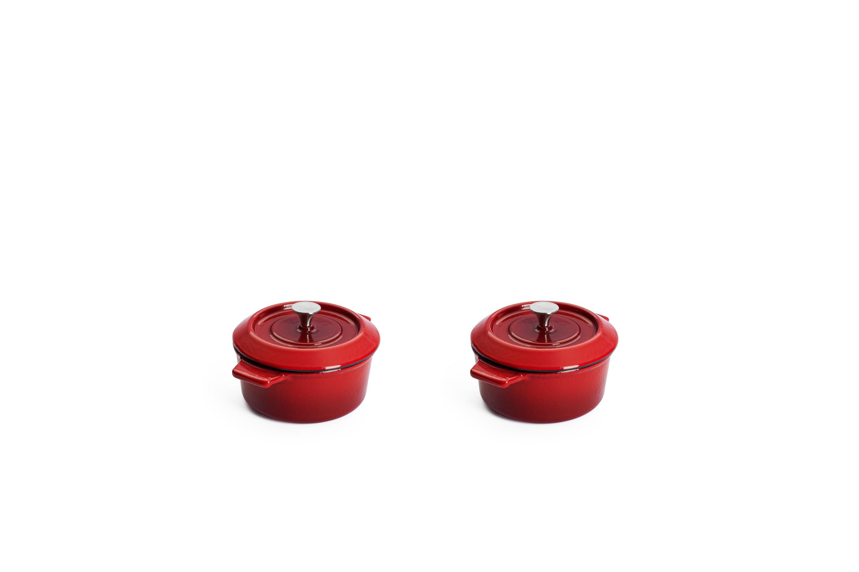 Iron Guss-Mini-Kasserolle mit&nbsp;Deckel, 2-tlg. | Alle Herdarten inkl. Induktion | Chili Red | 10cm